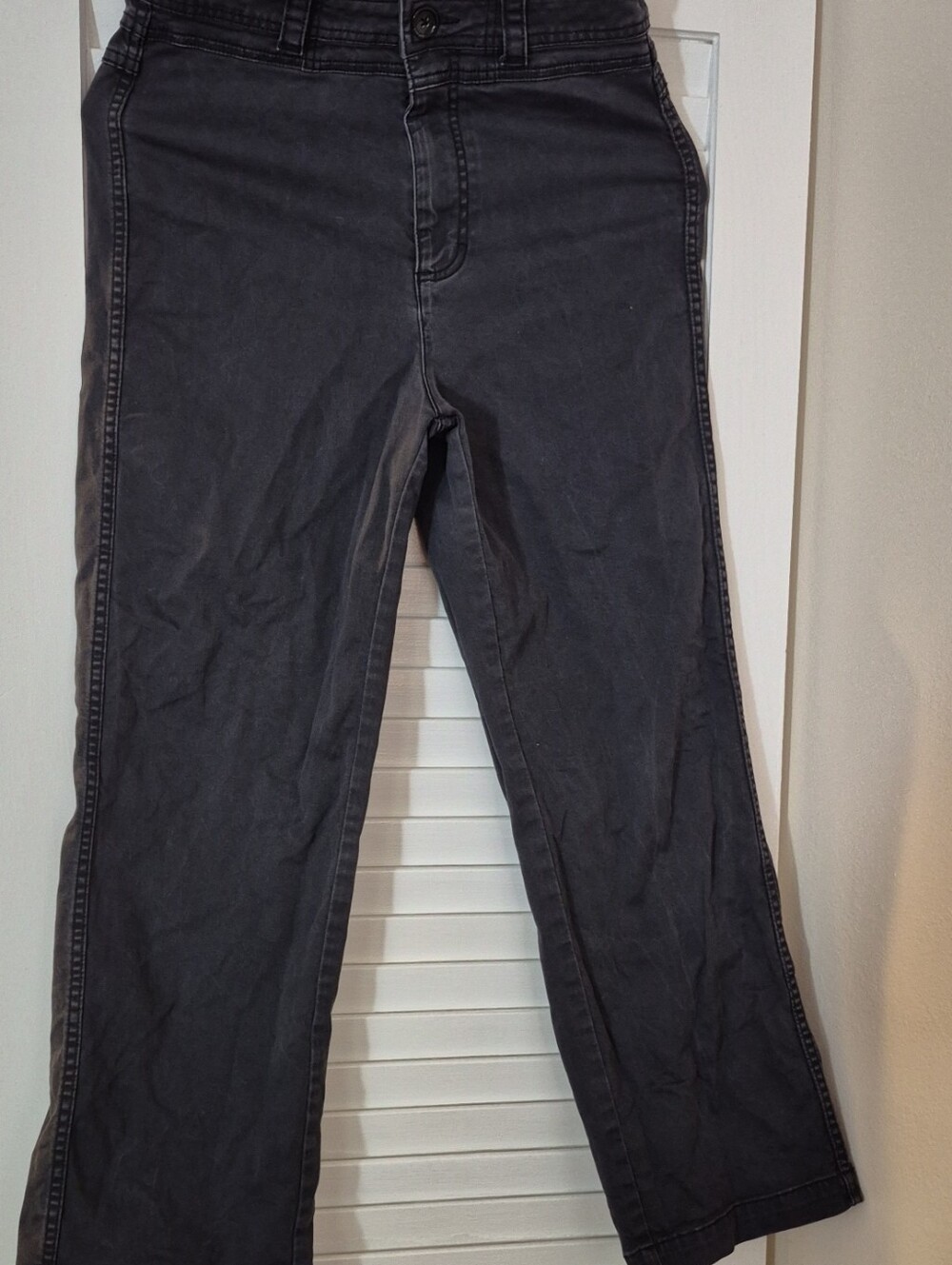Free People Charcoal Wide-Leg Jeans